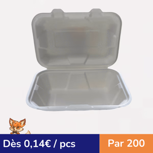 Boîte repas PULPE rectangulaire 23x16x8cm (par 200)